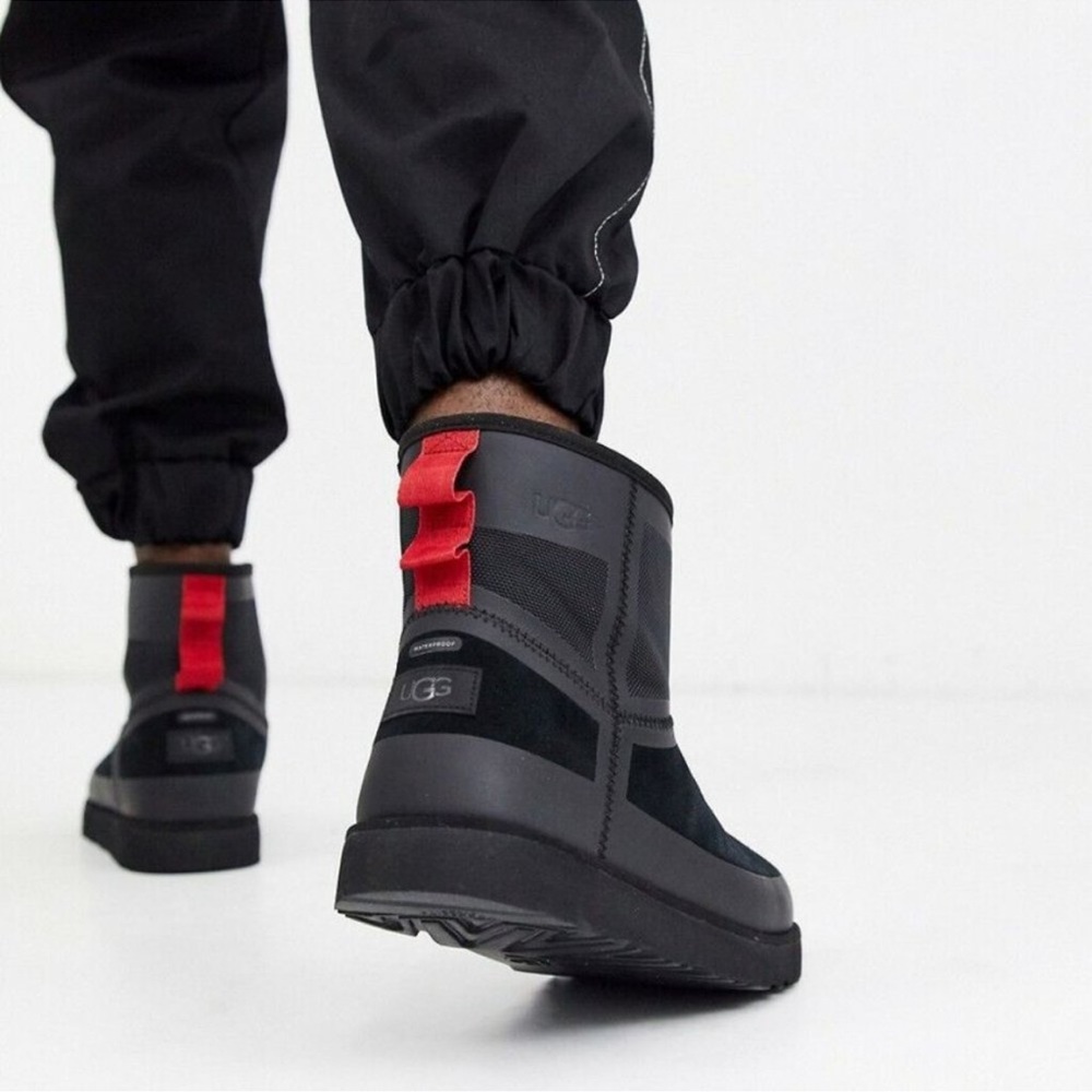 UGG Classic Mini Urban Tech WP Charcoal. Christmas Red and Charcoal